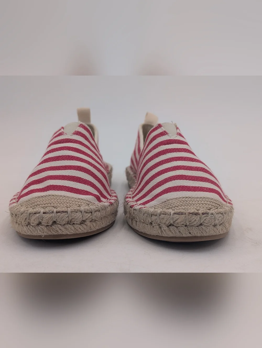 Brand-New Xappeal Maisie Sz 6M Red & White Natural Jute Espadtille With Pull-Tab